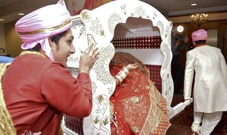 Carriage Limousine Service - Horse Drawn Carriages: One one of a kind Indian Wedding Dolis at a wedding in Pittsburgh, PA.