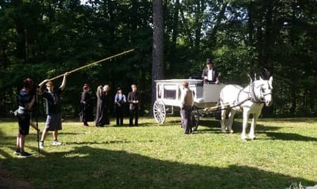  Our horse drawn funeral coach filming a movie in Elyria, OH