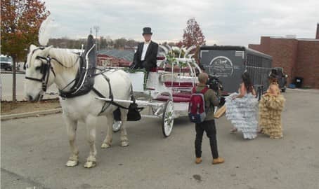  Our one of a kind Cinderella Carriage while filming for TLC's show My Big Fat American Gypsy Wedding in Uniontown, PA