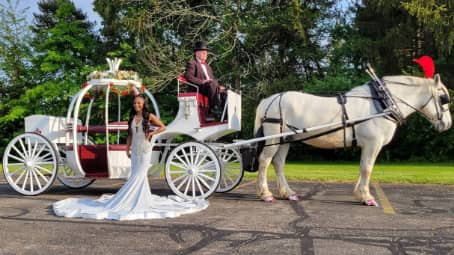 Before prom with our Cinderella Carriage outside of Warren, OH