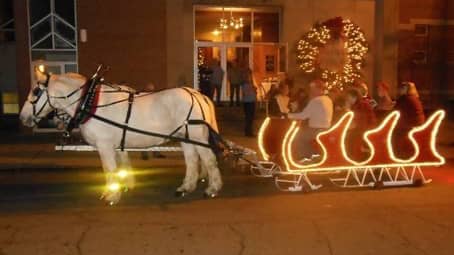 Our one of a kind Sleigh giving rides at a Christmas event in Niles,  Ohio