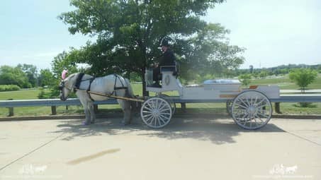 Our one of a kind Caisson at a funeral near Cleveland, OH at Cleveland Memorial Gardens