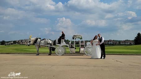 Cinderella Carriage after a wedding in Stow, OH