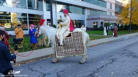 Baraat Horse at the start of the procession in Cleveland, OH