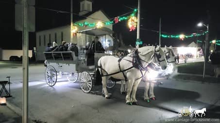 The Limousine Carriage giving rides during a holiday event in Wampum, PA