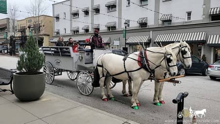 The Limousine Carriage giving rides during a holiday event in Rocky River, OH
