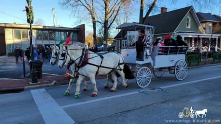 Our one of a kind Limousine Carriage giving rides during a holiday event in Gahanna, OH