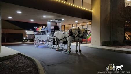 Our one of a kind Limousine Carriage giving rides during a holiday event in Poland, OH