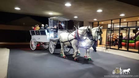 Our Limousine Carriage giving rides during a holiday event in Poland, OH