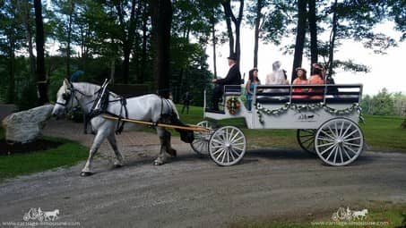 The Limousine Carriage bringing in the bridal party at Seven Springs