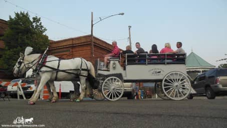 Our Limousine Carriage giving rides during an event in Wellsville, Ohio