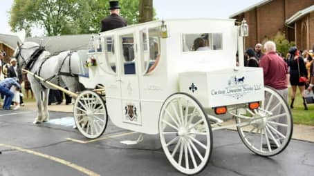 Our one of a kind Royal Coach after a wedding in Akron, OH