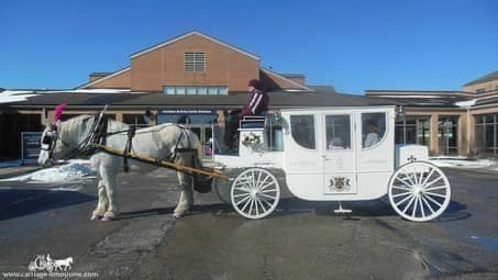 The Royal Coach giving rides at a Princess event in North Royalton, OH