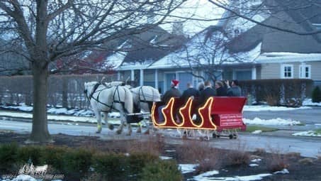 The Sleigh giving rides during a holiday event in Bratenahl Ohio