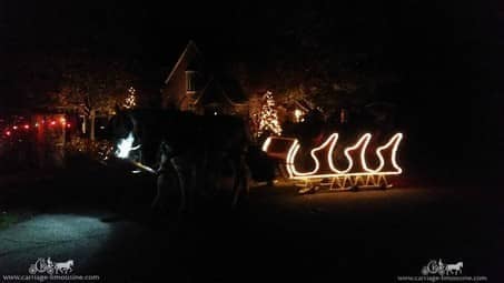 Our Sleigh giving rides during a holiday event in Lakewood Ohio