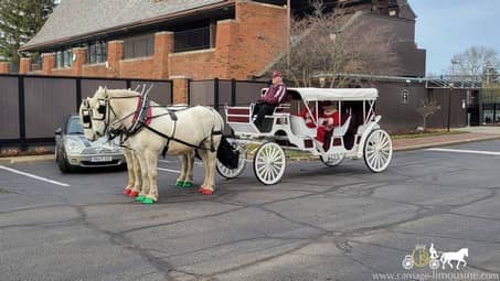 Giving rides during a holiday event with the Stretch Victorian Carriage in North Canton, OH