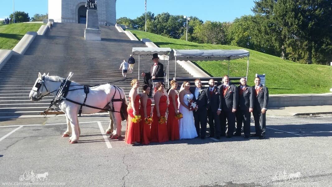 Our Limousine Carriage after a wedding at McKinley Park in Canton, OH