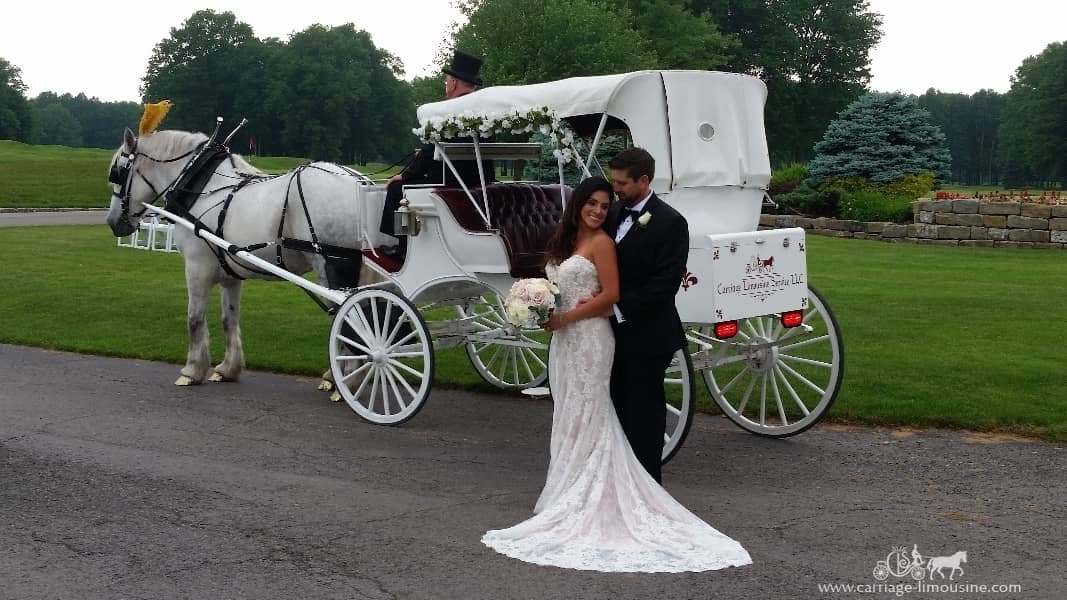 Our Stretch Victorian Carriage after a wedding in Warren, OH