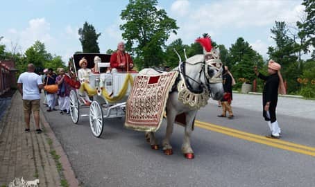 Indian Baraat Carriage for a Indian wedding at the Palace of Gold near Moundsville, WV