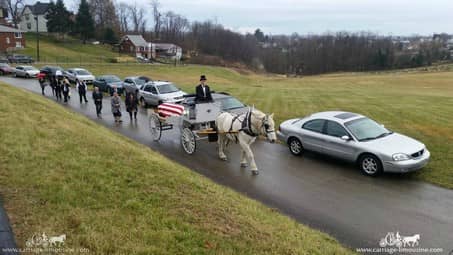 Our Horse Drawn Caisson during a funeral in West Mifflin, PA
