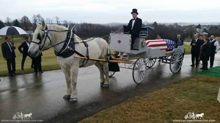 Our Caisson Hearse during a funeral in West Mifflin, PA