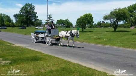 Caisson Hearse during a funeral in Brook Park, OH