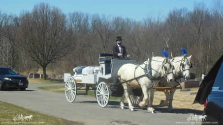 Caisson Hearse during a funeral in Lorain, OH