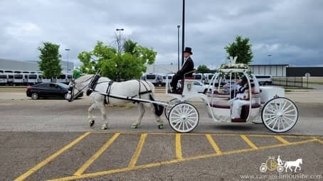 Our Cinderella Carriage after the wedding in Akron, OH