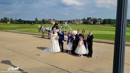 Cinderella Carriage after a wedding in Stow, OH