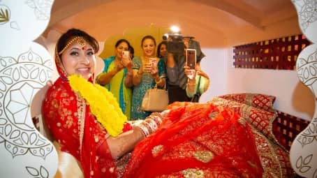 Bride in the Doli after the ceremony in Pittsburgh PA