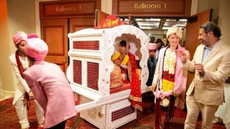 Bride in the Doli on her way out of the ceremony in Pittsburgh PA