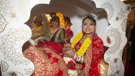 Bride in the Doli after the ceremony in Pittsburgh PA