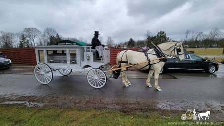 The Funeral Coach during a funeral service near Bedford Heights, OH