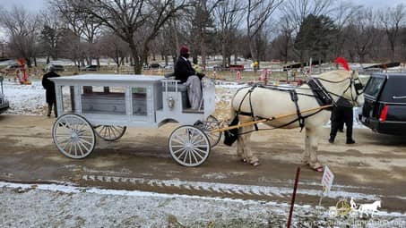 The Funeral Coach during a funeral service near Cleveland, OH