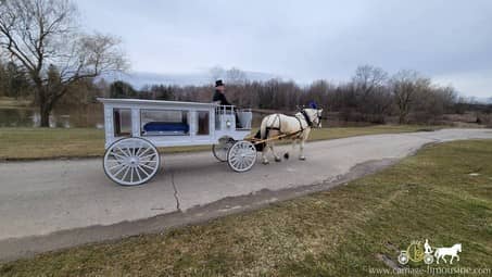 The Funeral Coach during a funeral service near Youngstown, OH