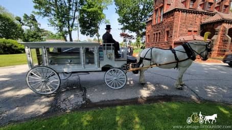Our custom made Funeral Coach during a funeral in Cleveland, OH
