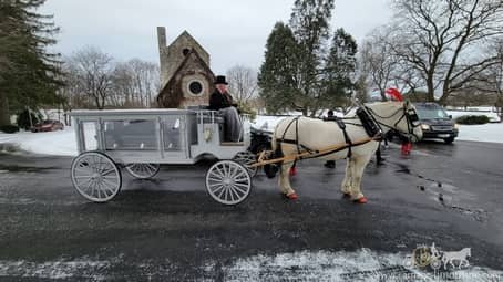 Horse-drawn Funeral Coach at Green Lawn Cemetery in Akron, OH