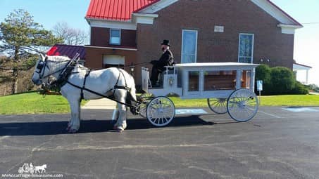 The funeral coach after the funeral in West Middletown, PA