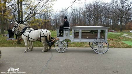 Funeral Coach at Lake View Cemetery in Cleveland, OH