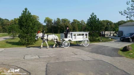 Our Funeral Coach at the cemetery outside of Cleveland, OH