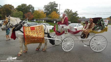 The groom in our Indian Baraat Carriage at La Centre in Westlake, OH
