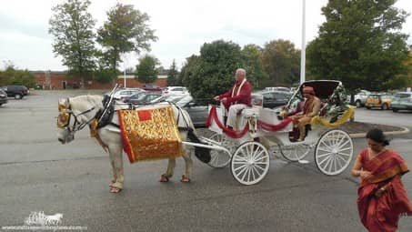 The groom in our Indian Wedding Carriage at La Centre in Westlake, OH