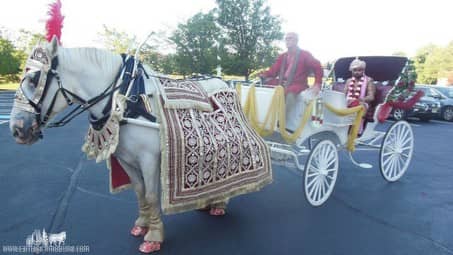 The groom in our Indian Wedding Carriage at La Centre in Westlake, OH