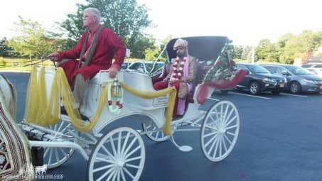 The groom in our Indian Baraat Carriage at La Centre in Westlake, OH