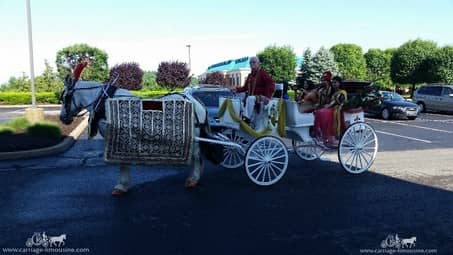 The groom and his family in our Indian Baraat Carriage in Canonsburg, PA