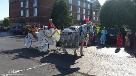 The groom and his family in our Indian Baraat Carriage in Canonsburg, PA