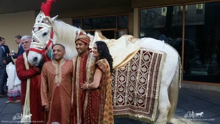 The groom on our Indian Baraat Horse at the Wyndham Grand Hotel in Pittsburgh, PA