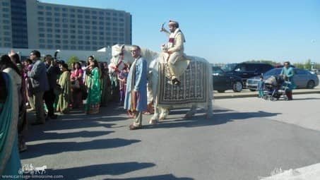 Groom riding our Indian Wedding Horse at the Pittsburgh International Airport