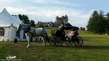 Our Princess Carriage at a wedding at Linden Hall in Dawson, PA