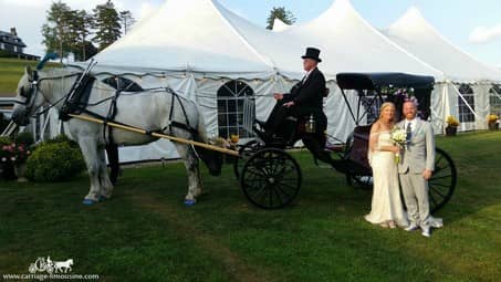 Our Princess Carriage at a wedding in Dawson, PA at Linden Hall.